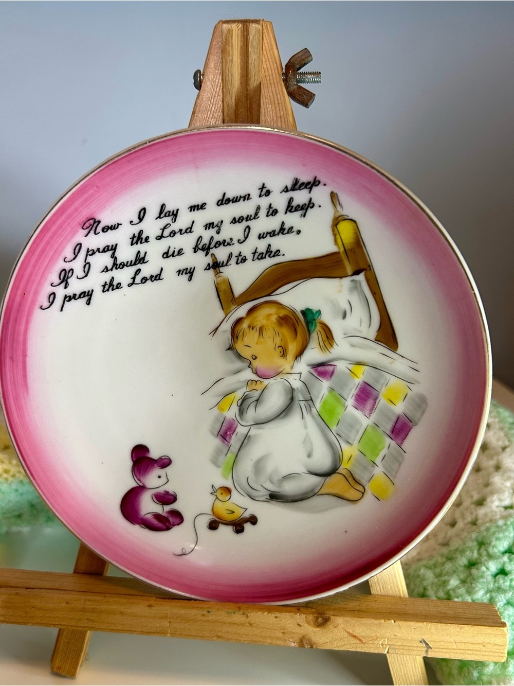 Vintage Lefton Japan Child’s Prayer Wall Plates Set of 2 Boy Girl 6”